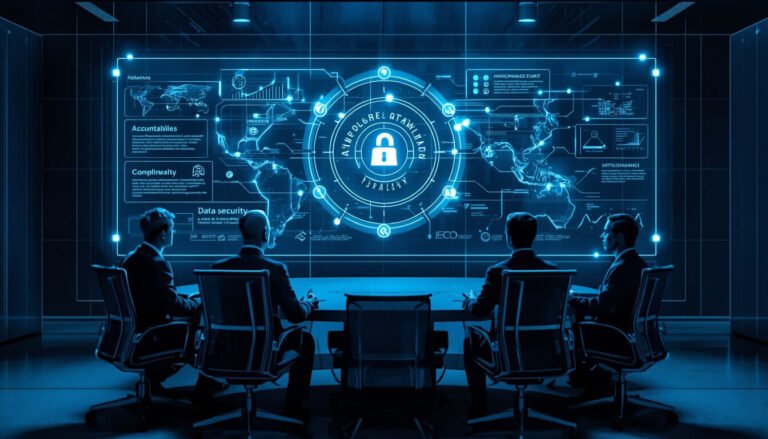 nterprise AI governance framework showing business leaders managing AI risk, accountability, and decision-making